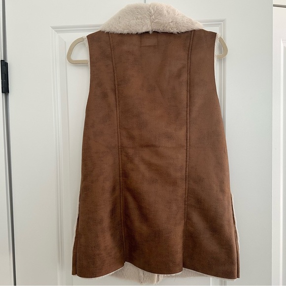 Fall Faux Fur & Faux Suede Leather Vest - Boho / Thanksgiving - Picture 6 of 15